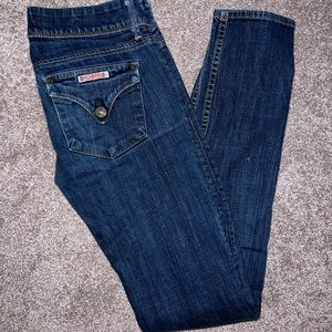 Hudson Collin Skinny Flap Dark Blue Skinny Jeans size 26 EUC $225